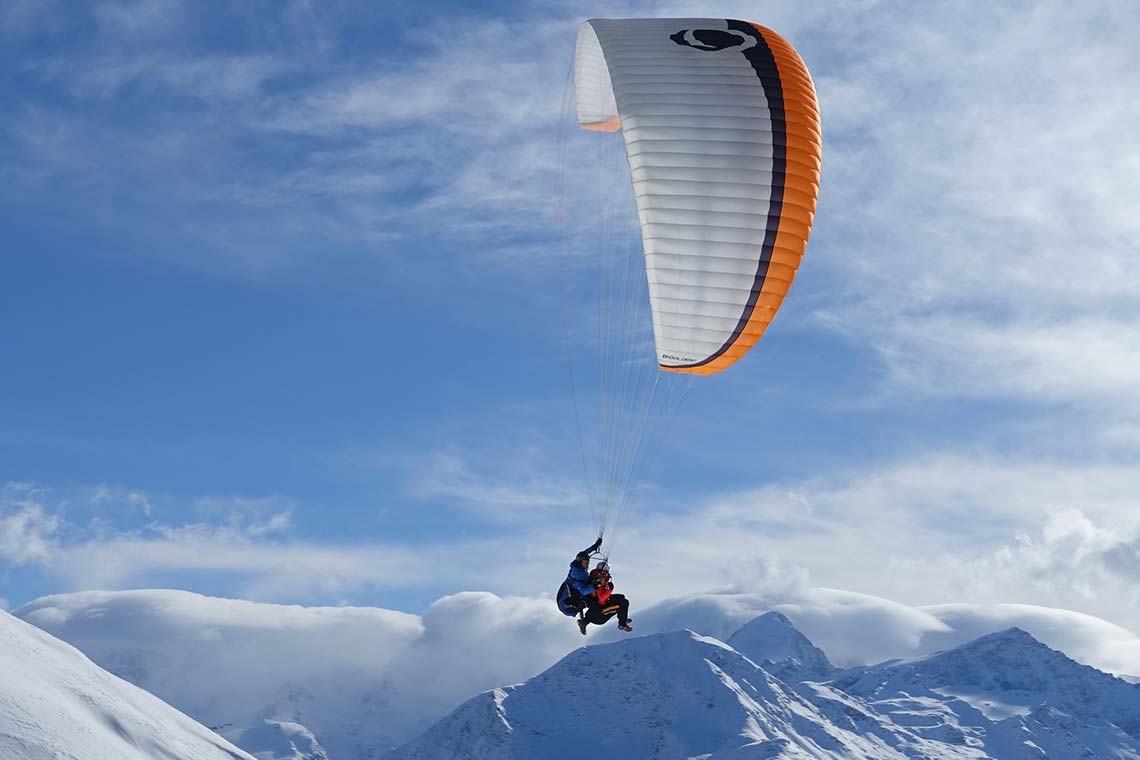 Morteratsch winter, paragliding